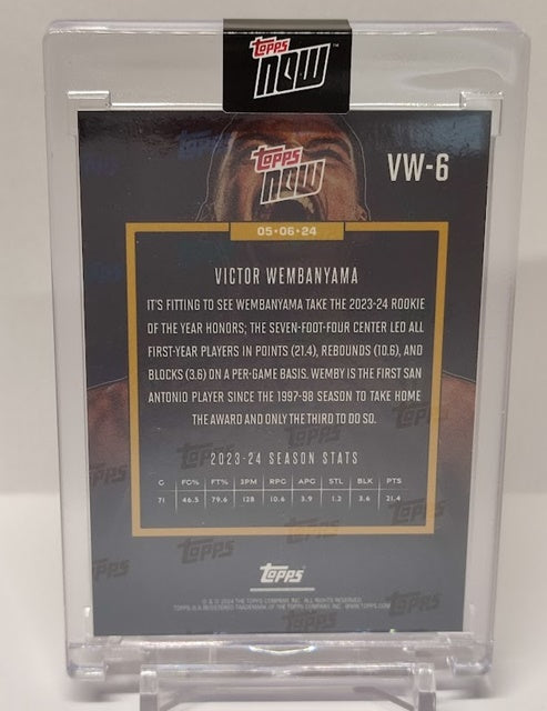 2023-24 Topps Now Rookie of the Year RC Victor Wembanyama