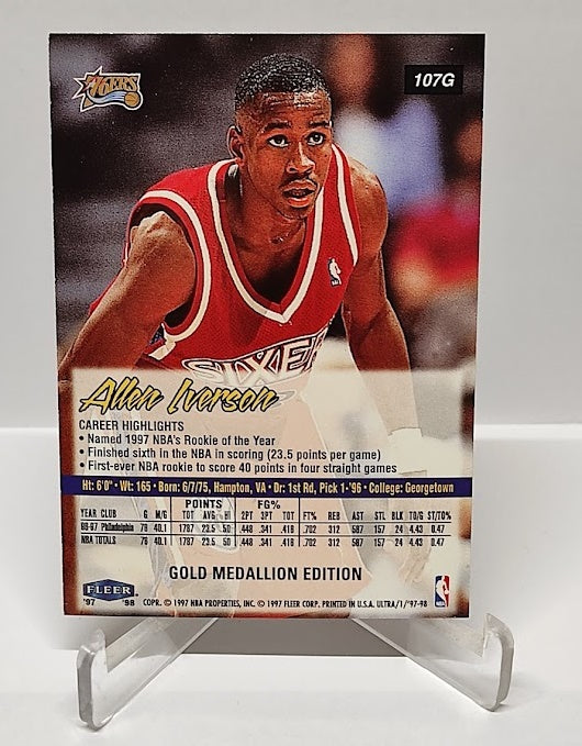 1997-98 Fleer Gold Medallion Allen Iverson 76ers #107