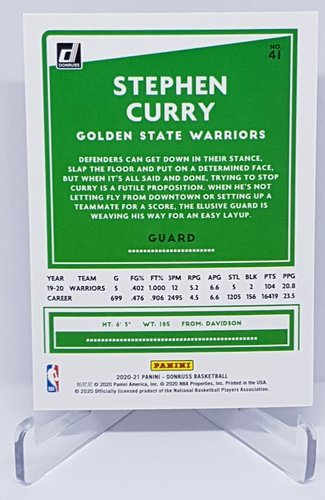 2020-21 Panini Donruss Stephen Curry Warriors 184/199 #41