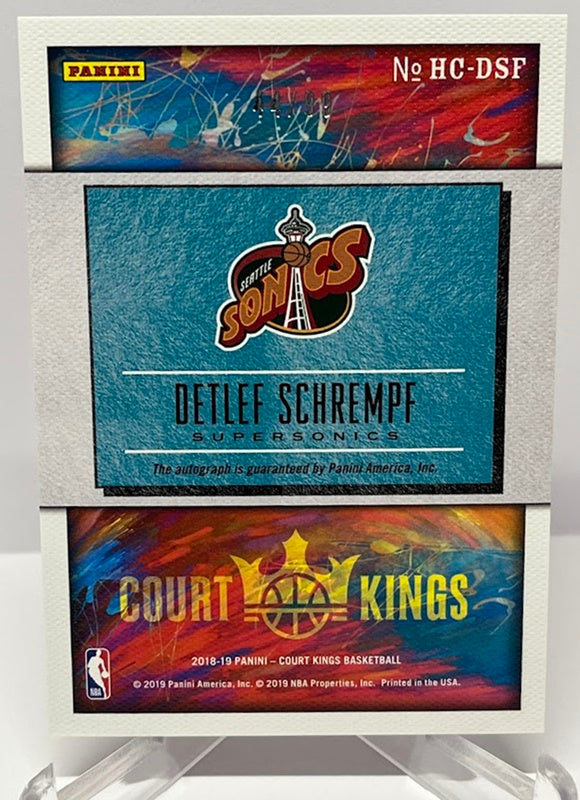 2018-19 Panini Court Kings Signatures Detlef Schrempf 44/99 *4
