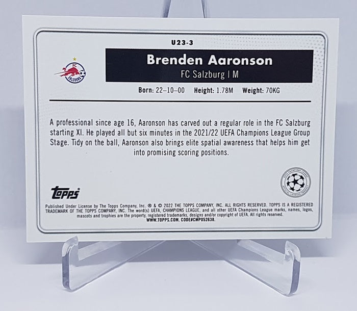 2022 Topps Merlin UCL U23 Stars Brenden Aaronson FC Salzburg