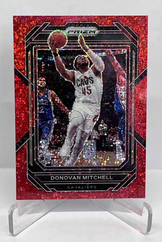 2022-23 Panini Prizm Red Sparkle Donovan Mitchell Cavaliers #66