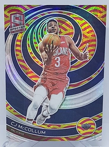 2022-23 Panini Spectra Asia Red & Yellow Prizm CJ McCollum Pelicans 43/75