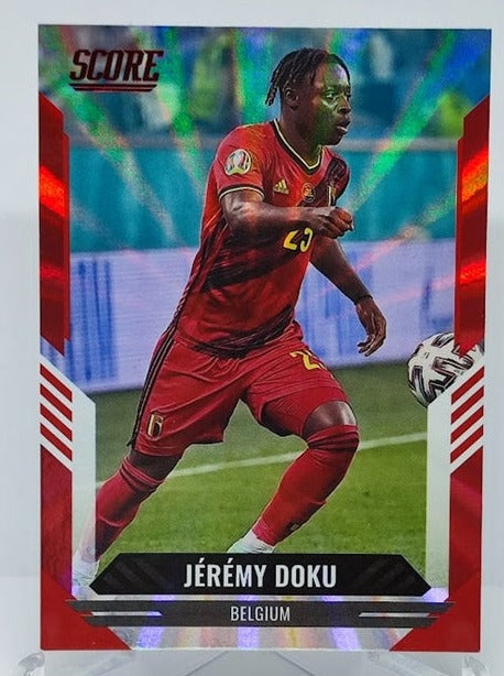 2021-22 Panini Score FIFA Red Laser Jeremy Doku Belgium #19