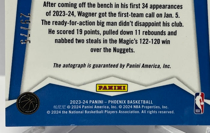 2023-24 Panini Phoenix Ascension Moritz Wagner Orlando Magic 29/75 *4