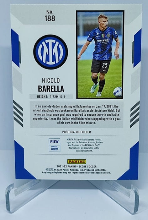 2021-22 Panini Score FIFA Red Laser Nicolo Barella Internazionale Milano #188