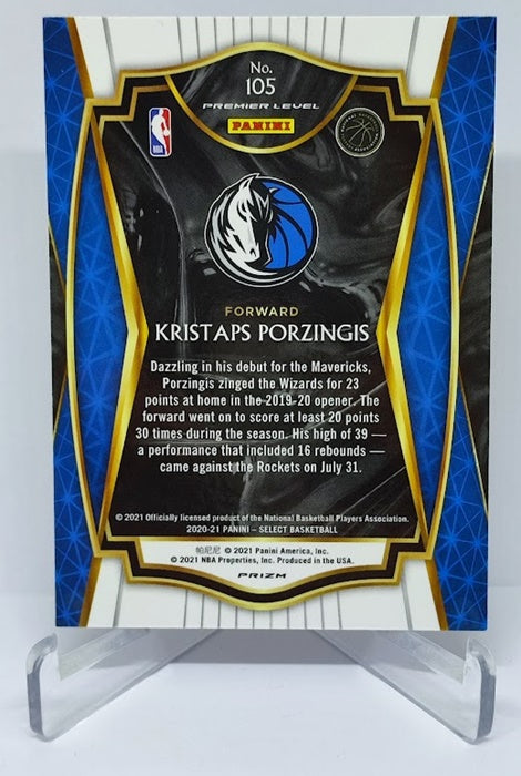 2020-21 Panini Select Cracked Ice Prizm Kristaps Porzingis Dallas Mavericks #105