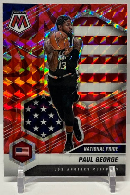 2020-21 Panini Mosaic National Pride Red Reactive Prizm Paul George Clippers #255