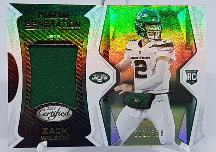 2021 Panini Certified New Generation jersey RC Zach Wilson Jets 253/299