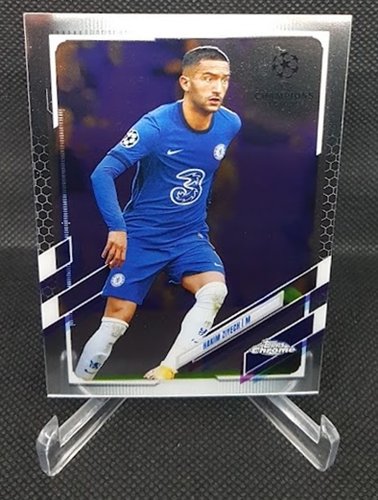 2 Card Lot 2021 Topps Chrome Hakim Ziyech Chelsea Base & Refractor
