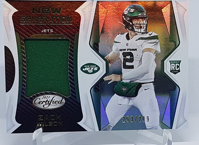 2021 Panini Certified New Generation jersey RC Zach Wilson Jets 253/299