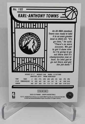 2022-23 Panini Hoops Impulse Red Karl-Anthony Towns Timberwolves #195
