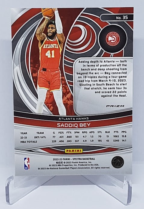 2022-23 Panini Spectra Asia Prizm Saddiq Bey Atlanta Hawks #35