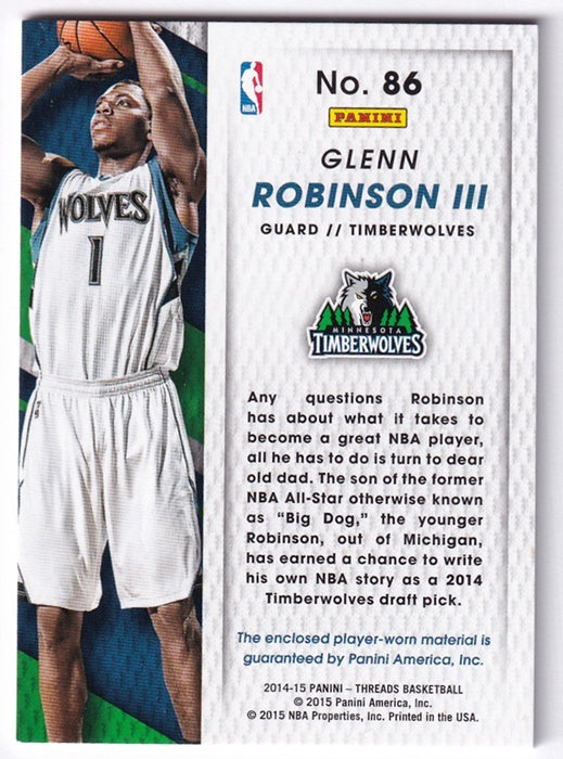 2014-15 Panini Threads Rookie RC Glenn Robinson Timberwolves #86