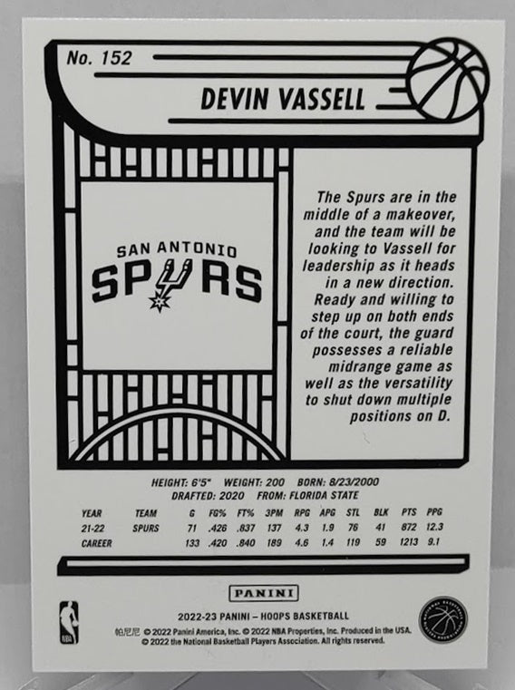 2022-23 Panini Hoops Blue Explosion Devin Vassell Spurs 14/59 #152