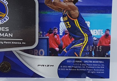 2021-22 Panini Spectra Prizm Catalysts James Wiseman Warriors 43/75
