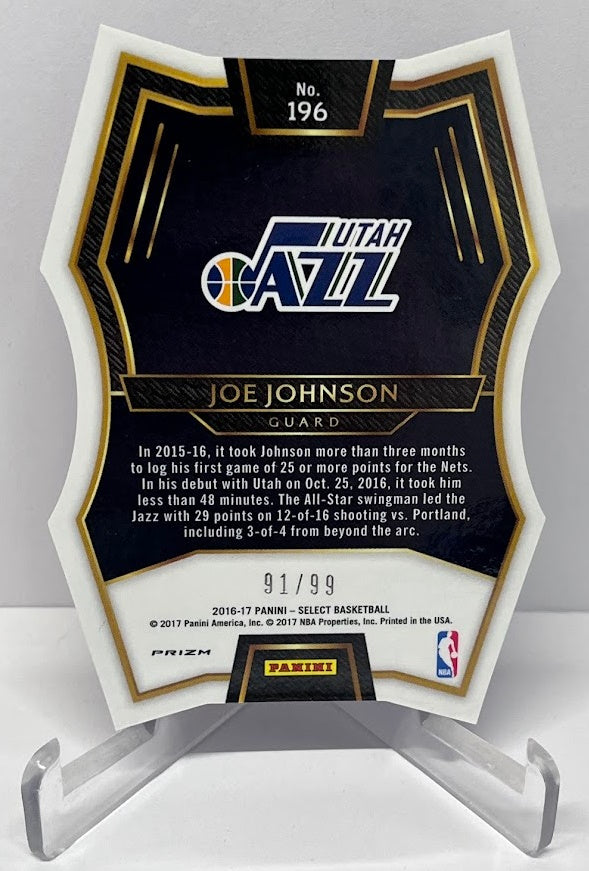 2016-17 Panini Select Purple Die-Cut Joe Johnson Jazz 91/99 #196