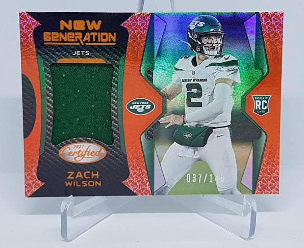 2021 Panini Certified New Generation jersey RC Zach Wilson Jets 037/149