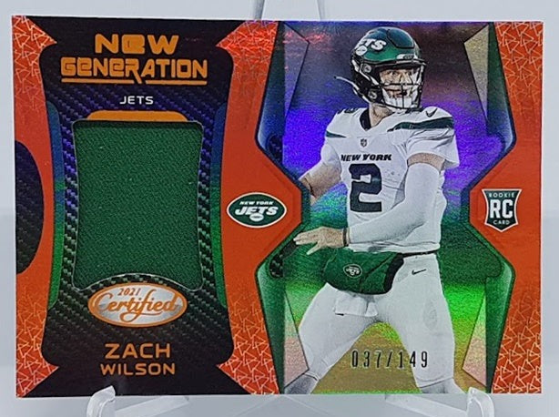 2021 Panini Certified New Generation jersey RC Zach Wilson Jets 037/149