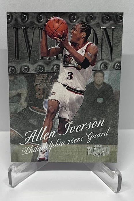 1998 Skybox Metal Universe Embossed Allen Iverson 76ers #33 B