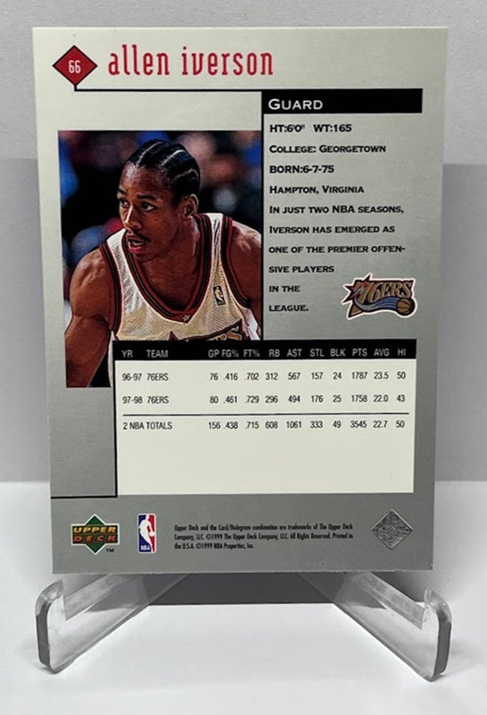 1999 Upper Deck Black Diamond Allen Iverson 76ers #66