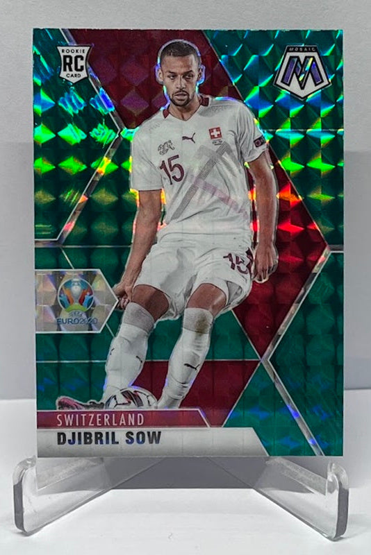 2021 Panini Mosaic UEFA EURO Green Prizm RC Djibril Sow Switzerland #180