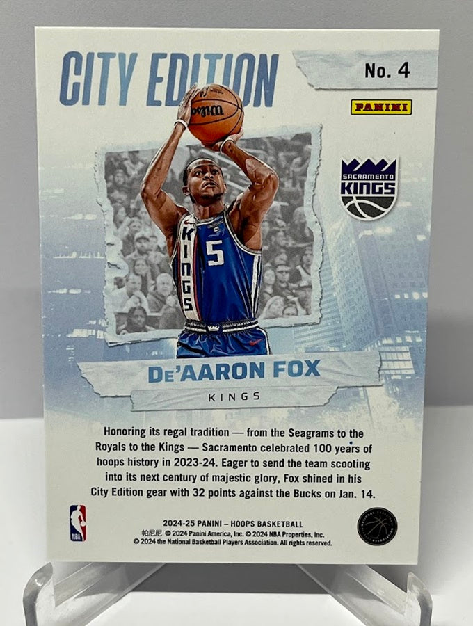 2024-25 Panini Hoops City Edition Holo De'Aaron Fox Kings #4