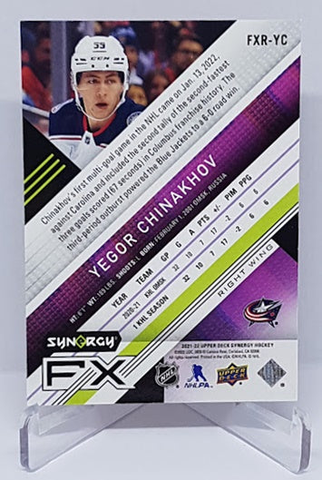 2021-22 Upper Deck Synergy FX Yegor Chinakhov Blue Jackets 236/449