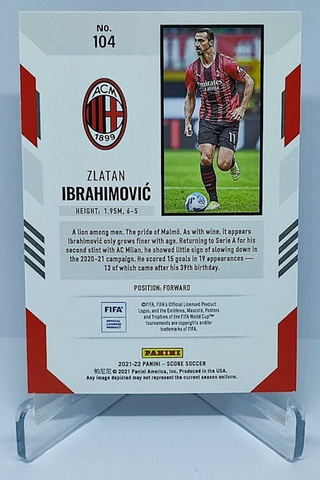 2021-22 Panini Score FIFA Red Laser Zlatan Ibrahimovic AC Milan #104 B