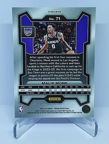 2023-24 Panini Prizm Pink Ice Prizm Malik Monk Kings #71