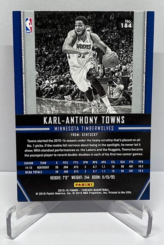 2015-16 Panini Threads RC Karl-Anthony Towns Minnesota Timberwolves #184