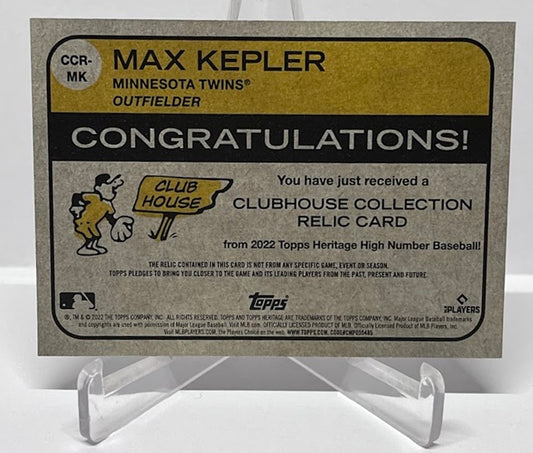 2022 Topps Heritage High Number Clubhouse Collection Relics Max Kepler Twins