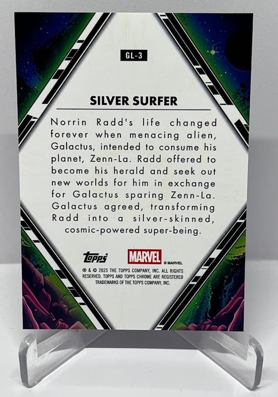 2025 Topps Chrome Marvel Galactic Legends Silver Surfer Holo Case Hit *7