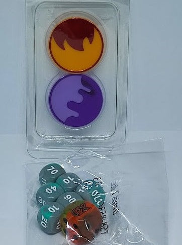 Pokemon Karmesin & Purpur Würfel Set und Marken