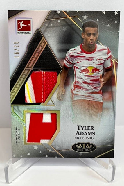 2021-22 Topps Tier One Dual Relic Tyler Adams RB Leipzig 16/25