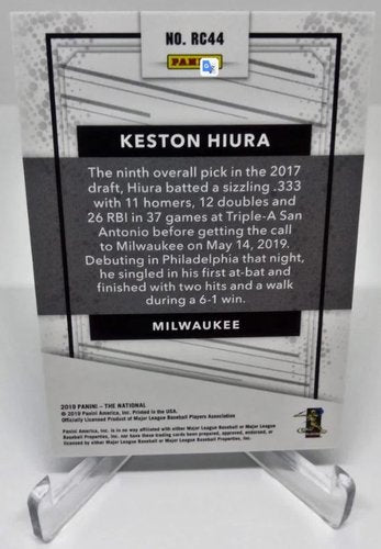 2019 Panini The National Baseball RC Keston Hiura Milwaukee 20/99