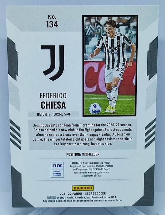 2021-22 Panini Score FIFA Pink Laser Federico Chiesa Juventus 12/25 #134