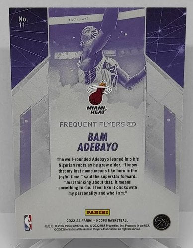 2022-23 Panini Hoops Frequent Flyers Bam Adebayo Heat #11