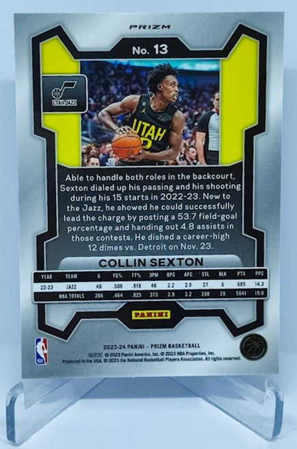 2023-24 Panini Prizm Silver Prizm Collin Sexton Utah Jazz #13