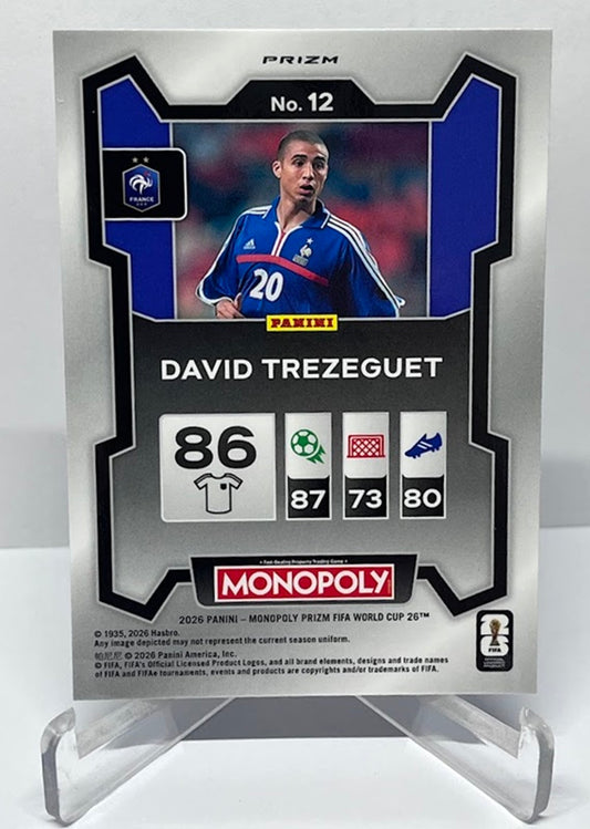 2026 Panini Monopoly Prizm FIFA World Cup Blue Wave David Trezeguet #12