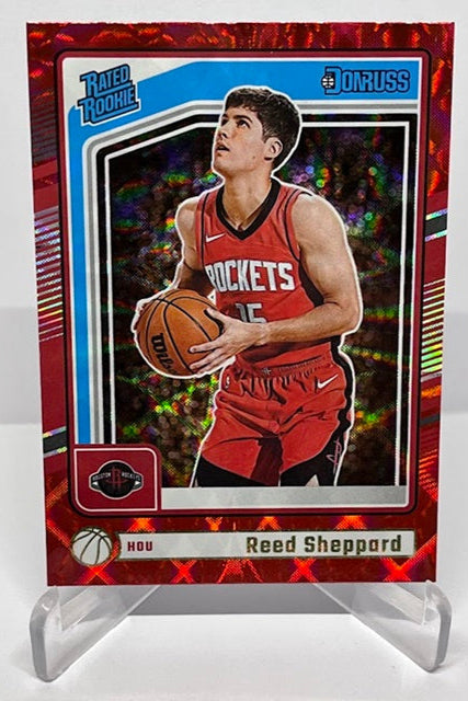 2024-25 Panini Donruss Red Rated Rookie Reed Sheppard Houston Rockets #202 *6