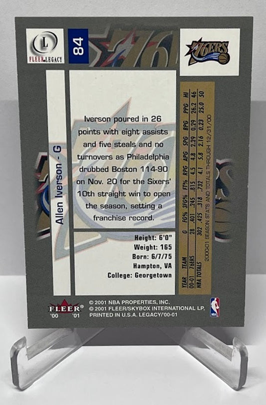 2000-01 Fleer Legacy Allen Iverson Philadelphia 76ers #84