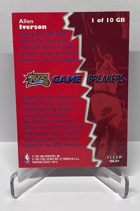 2000-01 Fleer Tradition Glossy Game Breakers Allen Iverson 76ers #1