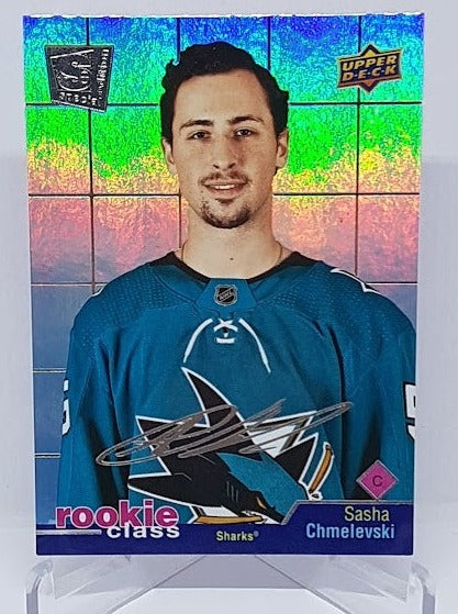 2020-21 Upper Deck Extended Series Rookie Class Sasha Chmelevski Sharks RC10