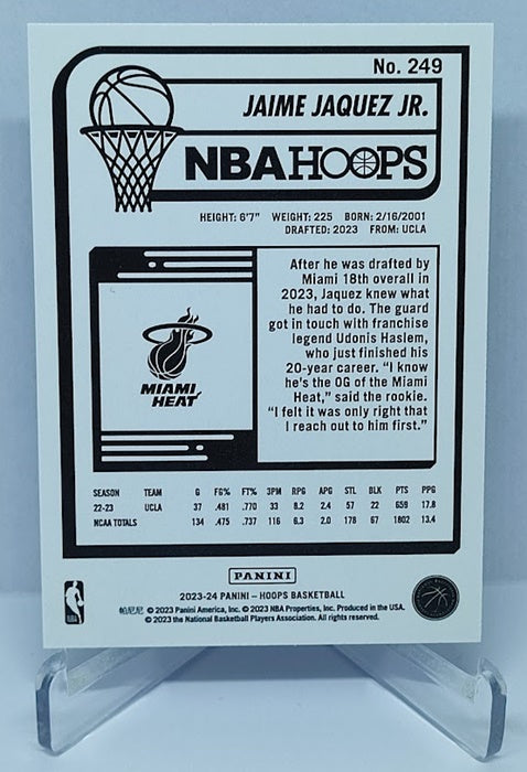 2023-24 Panini Hoops Hyper Blue Jaime Jaquez jr Heat #249