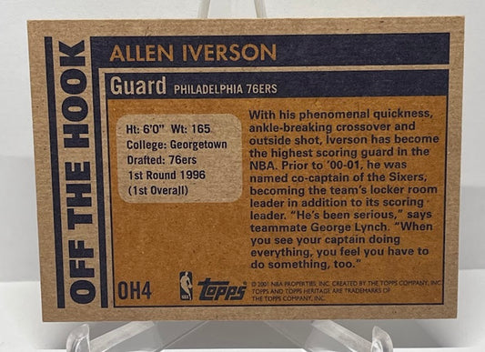 2001 Topps Heritage Off The Hook Allen Iverson Philadelphia 76ers #4