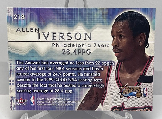 2000-01 Fleer Focus 20/20 Allen Iverson Philadelphia 76ers #218