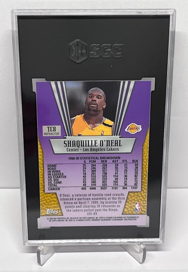 1999-00 Topps Stadium Club Chrome True Colors Shaquille O'Neal Lakers SGC 9