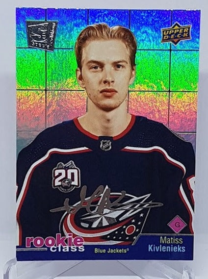2020-21 Upper Deck Extended Series Rookie Class Matiss Kivlenieks Blue Jackets RC 8