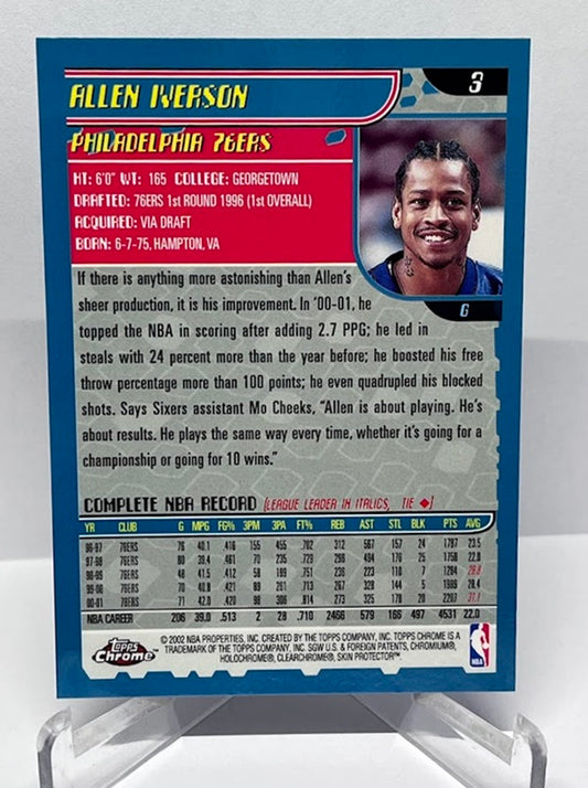 2002 Topps Chrome NBA MVP Allen Iverson Philadelphia 76ers #3